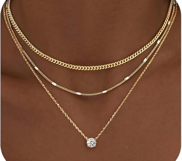 14K Gold Layered Y2K Necklace Set