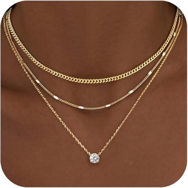 14K Gold Layered Y2K Necklace Set