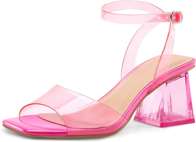 Mysoft Transparent Zebra Rhinestone Clear Heels Image 5