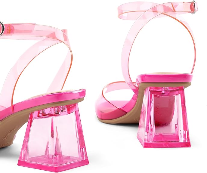 Mysoft Transparent Zebra Rhinestone Clear Heels Image 2