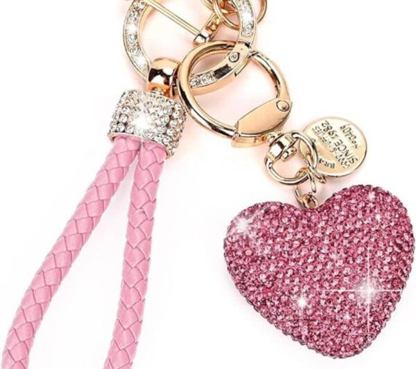 Bling Rhinestone Heart Car Keychain