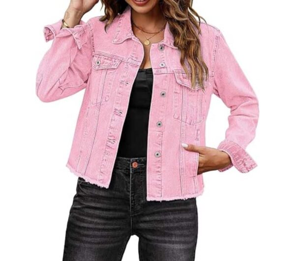 Luvamia Distressed Vintage Denim Trucker Jacket