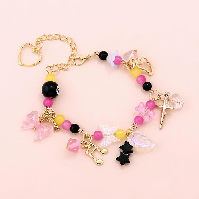 Y2K Beaded Charm Bracelet – Colorful Aesthetic Jewelry Image 4