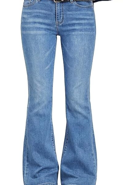 Y2K Flared Bell Bottom Jeans – Stretchy Low Rise Denim
