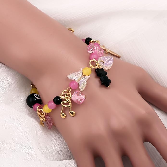 Y2K Beaded Charm Bracelet – Colorful Aesthetic Jewelry Image 2