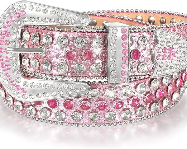 Y2K Rhinestone Belt – Bling Studded Western Waist Belt